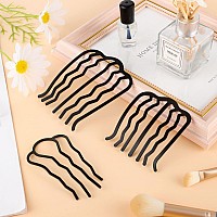 8 Piece Hair Combs, Hair Fork Clip Updo Hair Accessories U-Shape French Twist Hair Tool Hair Side Combs for Women Bun Vintage Styling Hair Accessories for Women (Black)