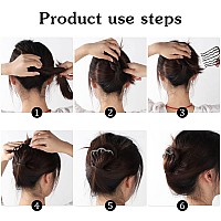 8 Piece Hair Combs, Hair Fork Clip Updo Hair Accessories U-Shape French Twist Hair Tool Hair Side Combs for Women Bun Vintage Styling Hair Accessories for Women (Black)