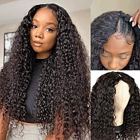 Isee Hair 18 Inch Water Wave V Part Wig Human Hair No Leave Out Brazilian Glueless Curly Wave Upgrade U Part V Part Wigs For Bla