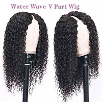 Isee Hair 18 Inch Water Wave V Part Wig Human Hair No Leave Out Brazilian Glueless Curly Wave Upgrade U Part V Part Wigs For Bla