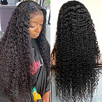 Sucoo 26Inch Deep Wave 13X4 Lace Front Wigs Human Hair Pre Plucked With Baby Hair 150 Density Brazilian Deep Curly Human Hair G