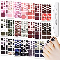 Wokoto 20 Sheets Toe Nail Polish Stickers Full Nail Wraps For Toes Marble Nail Stickers For Toe Nails Nail Polish Strips For Wom