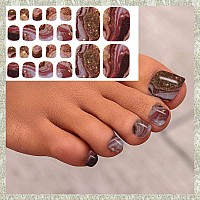 Wokoto 20 Sheets Toe Nail Polish Stickers Full Nail Wraps For Toes Marble Nail Stickers For Toe Nails Nail Polish Strips For Wom