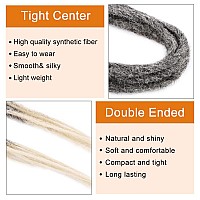 Aguacor Synthetic Double Ended Dreadlock Extensions 24Inches 25 Strands Thin 06Cm Soft Black To Blonde De Dreadlocks Extensions