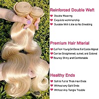 Seekomi 613 Body Wave Human Hair Bundles Same Size 24 24 24 Inch Blonde Human Hair 3 Bundles 12A Unprocessed Double Weft Brazili