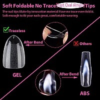 Una Gella Short Almond Round Fake Nails 216Pcs Short Almond Press On Nails Preshape Short Almond Oval Gel Nail Tips For Full Co