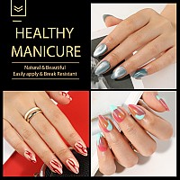 Una Gella Short Almond Nail Tips Soft Gel Nail Tips Short Almond Shape 240Pcs Gel X Almond Nail Tips Full Cover Nail Tips 12 S