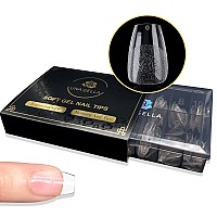 Una Gella Short Coffin Nail Tips 600Pcs Short Gel X Nail Tips Coffin Shape 12 Sizes Soft Gel Nail Tips Prefile Fake Nails Full