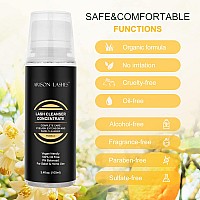 Eyelash Cleanser Concentrate 100Ml Professional Lash Extensions Shampoo Natural Foaming Cleanser For Extensions Lashes With Salo