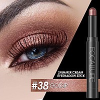 FOCALLURE Shimmer and Matte Cream Eyeshadow Stick,Smooth Brilliant Eye Brightener Pencil,High Pigment Eye Highlighter Pen for Women,Long Lasting Waterproof Eye Shadow and Liners Makeup (GOSSIP)