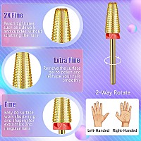 2023 Upgradeddepvko 3Pcs Nail Drill Bits Set 5 In 1 Drill Bits For Nails 332 Inches Tapered Barrel And Cone Shape Carbide N