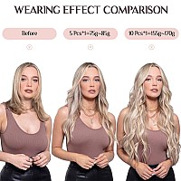 Maxita Hair Extensions Real Human Hair Platinum Blonde 10Pcs 155G 16 Inch Clip In Hair Extensions Real Human Hair Clip In Exten