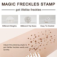 Erinde Upgrade Liquid Freckle Pen, Fake Freckles Stamp Air Cushion, Long Lasting Waterproof Quick Dry Lifelike Freckles Marker Makeup, Magic Freckle Stamp for Natural Sunkissed Makeup (02# Chocolate)