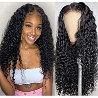 Jewhaut 13X4 Deep Wave Lace Front Wigs Human Hair Wigs For Black Women Lace Front Glueless Wigs Human Hair Pre Plucked With Baby