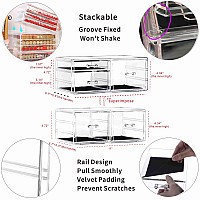 Cq Acrylic 2 Pack Clear Desk Organizer With Drawers Stackable 5 Drawers Skincare Organizer Cute Skin Care Organizer For Vanity H