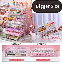 Cq Acrylic 2 Pack Clear Desk Organizer With Drawers Stackable 5 Drawers Skincare Organizer Cute Skin Care Organizer For Vanity H