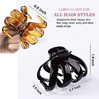 Maorulu Big Claw Hair Clips For Women And Girls Strong Hold 6 Packs Black Clear Tortoise