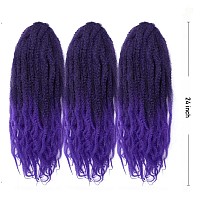 Kgbfass 24 Inch Marley Hair For Twists Long Afro Kinky Twist Marley Braiding Hair Extension Synthetic Fiber Marley Braid Crochet