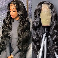 Uygljk 32 Inch Body Wave Lace Front Wigs Human Hair Pre Plucked 180 Density 13X4 Hd Transparent Frontal Glueless Wigs Human Hair