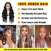 Uygljk 32 Inch Body Wave Lace Front Wigs Human Hair Pre Plucked 180 Density 13X4 Hd Transparent Frontal Glueless Wigs Human Hair