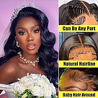 Uygljk 32 Inch Body Wave Lace Front Wigs Human Hair Pre Plucked 180 Density 13X4 Hd Transparent Frontal Glueless Wigs Human Hair