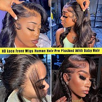 Uygljk 32 Inch Body Wave Lace Front Wigs Human Hair Pre Plucked 180 Density 13X4 Hd Transparent Frontal Glueless Wigs Human Hair