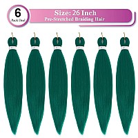 Green Braiding Hair Pre Stretched Green Ez Braiding Hair 6 Packslot 26 Inches Yaki Texture Braiding Hair Hot Water Setting Synt