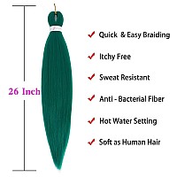 Green Braiding Hair Pre Stretched Green Ez Braiding Hair 6 Packslot 26 Inches Yaki Texture Braiding Hair Hot Water Setting Synt