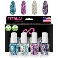 Eternal Glitter Nail Polish Set for Women (CONFETTI PARTY) - White Nail Polish Set for Girls | Long Lasting & Fast Drying Nail Polish Kit for Home DIY Manicure Pedicure| Made in USA, 13.5mL (Set of 4)