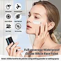 Go Ho Creamblendable Clown White Face Paint Stickfullcoverage Waterproof White Body Paint For Halloween Cosplay Jokester Zomb