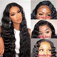 Uesoels 32 Inch Loose Deep Wave Lace Front Wigs 13X4 Transparent Lace Frontal Human Hair Wig Pre Plucked With Baby Hair 180 Dens