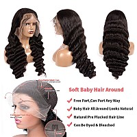 Uesoels 26 Inch Lace Front Wigs Human Hair Loose Deep Wave 13X4 Lace Front Wig Human Hair Pre Plucked With Baby Hair 180 Density