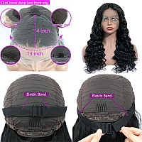 Uesoels 26 Inch Lace Front Wigs Human Hair Loose Deep Wave 13X4 Lace Front Wig Human Hair Pre Plucked With Baby Hair 180 Density