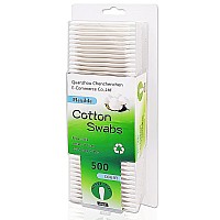 Natural Paper Cotton Swabs 500ct, Biodegradable Double Tips Cotton Buds for Personal Care