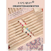 Bestland 12 Pcs Cream Eyeshadow Stick Set Matte Shimmer Rainbow Earth Colors Highly Pigmented Long Lasting Waterproof Eye Shadow