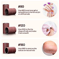 Alles 150Pcs Sanding Bands For Nail Drill Efile Sanding Bits For Manicures Pedicures 80 Coarse120 Medium180 Fine Grit Nai