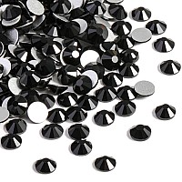 Beadsland 2880Pcs Flat Back Crystal Rhinestones Round Gems For Nail Art And Craft Glue Fix Black Ss6 1921Mm