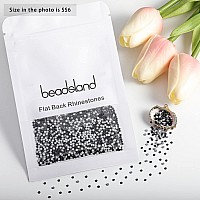 Beadsland 2880Pcs Flat Back Crystal Rhinestones Round Gems For Nail Art And Craft Glue Fix Black Ss6 1921Mm