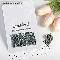 Beadsland 2880Pcs Flat Back Crystal Rhinestones Round Gems For Nail Art And Craft Glue Fixemeraldss61921Mm