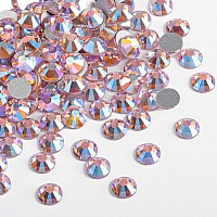 Beadsland 2880Pcs Flat Back Crystal Rhinestones Round Gems For Nail Art And Craft Glue Fix Light Pink Ab Ss6 1921Mm