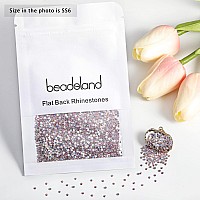 Beadsland 2880Pcs Flat Back Crystal Rhinestones Round Gems For Nail Art And Craft Glue Fix Light Pink Ab Ss6 1921Mm