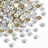 Beadsland 2880Pcs Flat Back Crystal Rhinestones Round Gems For Nail Art And Craft Glue Fix Blue Moonlight Ss6 1921Mm