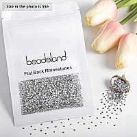 Beadsland 2880Pcs Flat Back Crystal Rhinestones Round Gems For Nail Art And Craft Glue Fix Silver Hematite Ss6 1921Mm