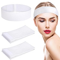 Pimoys Disposable Spa Headband For Women 30 Count Skincare Facials Headbands For Esthetician Supplies Stretch Headbands For Wom