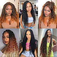 Coolbeeza 8 Packs Crochet Box Braids14 Inch With Curly Ends Bohomian Soft Net Synthetic Pre Looped Crochet Hair Extensions For