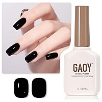 Gaoy Black Gel Nail Polish 16Ml Color 1001 Soak Off Uv Light Cure Gel Polish For Nail Art Diy Manicure At Home