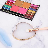 Resin Nail Art Palette Nail Mixing Palette Polish Color Mixing Plate Golden Edge Nail Holder Display Board Heart Shape Cosmetic Mixing Tools (Pink)