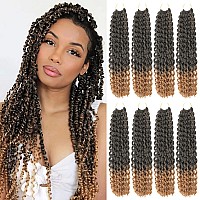 Long Passion Twist Hair 18 Inch Water Wave Crochet Hair For Black Women Passion Twist Crochet Hair For Butterfly Locs 8 Pack Cur