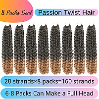 Long Passion Twist Hair 18 Inch Water Wave Crochet Hair For Black Women Passion Twist Crochet Hair For Butterfly Locs 8 Pack Cur