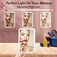 Flymiro Makeup Mirror Vanity Mirror With Lights Lighted Makeup Mirror With Touch Control 3 Color Lighting 1800 Mah Usb Recha